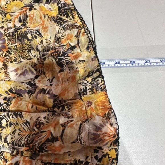 Free People We The Free Cool Meadow Floral Smocked Boho Top XS Cotton Yellow  EU - Picture 6 of 16